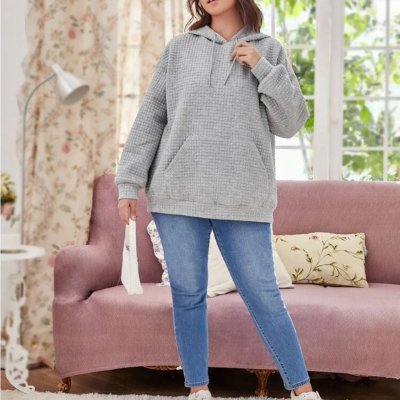 Grey quilted hoodie - Picture 6 of 12